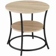 Tectake Table d’appoint Saint Louis 55x56cm - Bois clair industriel, Chêne Sonoma - 404446 - marron Bois massif 404446