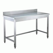 Vaiotec Table de travail EASYLINE / accessible par le dessous avec rebord surélevé, 1500 x 600 mm - inox 10119