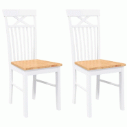 VidaXL Chaises à manger 2 pcs blanc bois massif caoutchouc Modèle Norellis - 4102414