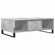 VidaXL Table basse gris béton 104x60x35 cm bois d'ingénierie Modèle Patio Boréal - 827096