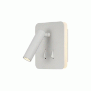 Applique murale intérieure liseuse Led carrée blanche - Mantra - Cayman - blanc aluminium 127823