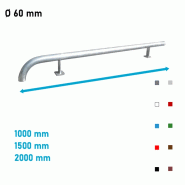 Chasse roues 1 courbe Ø 60 mm en acier sur platines