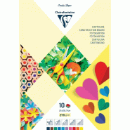 Clairefontaine Lot de 10 Bloc encollé de 10 feuilles de papier couleur lisse Paper Touch, 270 g/m², A4 - 3329680973440