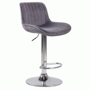 CLP Tabouret de bar Lentini en Velours avec Piètement trompette en Métal Gris foncé/Chrome - gris textile 318277 CLP Tabouret de bar Lentini en Velours avec Piètement trompette en Métal Gris foncé/Chrome - gris textile 318277