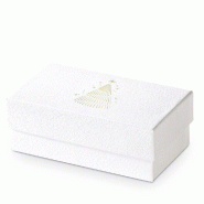 Coffret texturé blanc Sapin or 14,4x8,3x5,3cm - par 10