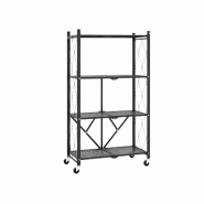 COSTWAY Étagère Pliante à Haute Résistance - noir métal VL32407PW