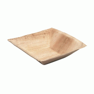 Coupelle carrée Trinity Feuille de palmier naturel 16x16x4,5cm - par 100