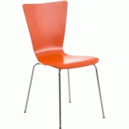 Décoshop26 - Chaise de cuisine salle à manger x1 empilable en bois orange et structure stable à quatre pieds en métal 10_0003239 - 3000251471380 Décoshop26 - Chaise de cuisine salle à manger x1 empilable en bois orange et structure stable à quatre pieds en métal 10_0003239 - 3000251471380