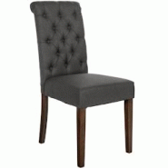 Décoshop26 - Chaise de salle à manger x1 dossier capitonné en tissu gris foncé pieds en bois marron 10_0002050 - marron 3000250810180 Décoshop26 - Chaise de salle à manger x1 dossier capitonné en tissu gris foncé pieds en bois marron 10_0002050 - marron 3000250810180