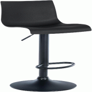 Décoshop26 - Tabouret de bar x1 design simple avec repose-pieds en plastique noir pieds en métal noir 10_0004551 - noir métal 3000252170602
