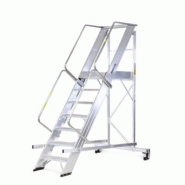 Escabeau mobile grande plateforme securisee - 8 marches Escabeau mobile grande plateforme securisee - 8 marches