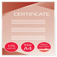 GBC 3200724 Lot de 100 Pochettes brillantes A4 - transparent 3200724