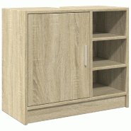 Helloshop26 - Armoire de lavabo chêne sonoma 63 x 29 x 55 cm rangement optimisé finition moderne en bois d'ingénierie chêne sonoma 02_0049549 - Bo