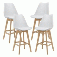 Helloshop26 - Lot de 4 tabourets de bar plastique synthétique hêtre 105 x 48 x 58 cm blanc 03_0008716 - 3001948247769 Helloshop26 - Lot de 4 tabourets de bar plastique synthétique hêtre 105 x 48 x 58 cm blanc 03_0008716 - 3001948247769