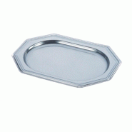 Plateau luxe octogonal argent PET 24,5x34,5cm - par 5