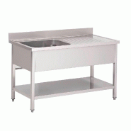 Plonge inox avec étagère basse 1 bac à gauche 1600 x 700 x 850mm - PGN202
