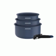 Set de 3 casseroles 16-18-20 cm poignée amovible Bleu AM0320 usage non-intensif Arthur Martin - bleu 3508510999342 Set de 3 casseroles 16-18-20 cm poignée amovible Bleu AM0320 usage non-intensif Arthur Martin - bleu 3508510999342