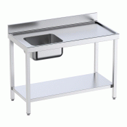 Table inox de préparation avec bords anti-ruissellement et bac à gauche P 700 | Distform - QCIES7 - 1000