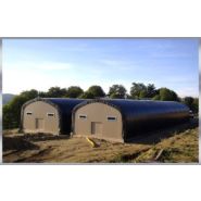 Tunnel d'élevage en pieds droits de 8.70m de large sur caillebotis