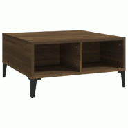 VidaXL Table basse chêne marron 60x60x30 cm bois d'ingénierie Modèle Vega Métal - 813169