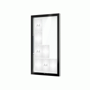 Vitrine murale Edge 80 - simple face - 12 à 28 A4 - verre sécurisé - aluminium anodisé argent_0