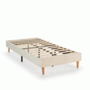 VS Venta-stock Base rembourrée Niebla 90x190 cm Imitation tissu mouton beige - beige polyester I24050