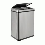 WellHome - Poubelle Intelligente 40L de couleur Grise 35,5x26x55cm - Ouverture Automatique/Manuelle - argenté inox WH13805