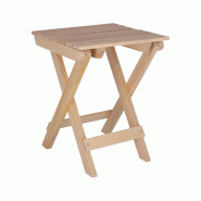 WellHome - Table de jardin pliante, non vernie, 40 x 41 cm - marron Bois massif WH13865