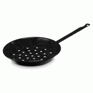 Wellhome Well Home - Poêle à Châtaignes Jaspeada en Acier Émaillé Ø28 x 4,3 cm, avec Fond Perforé pour Griller les Châtaignes - acier WH18933