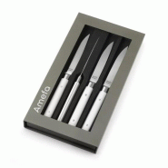 Amefa Coffret 4 couteaux steak Fusion - Acier coutellerie design contemporain - Plusieurs coloris - noir inox 3546699420479