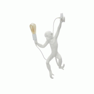 Applique murale en polyrésine Monkey 32 x 32 x 64 cm blanc Mauro Ferretti - blanc 8024609382758