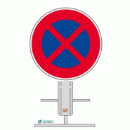 B6d - Arrêt et stationnement interdit sur pied temporaire