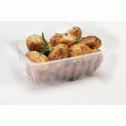 Barquette charcutière translucide 375g - 9x13,8x5cm - par 250 - fond cannelé