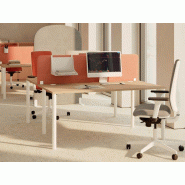 Bureau bench 2 personnes Inéo avec obturateurs passe-câbles et garantie 8 ans