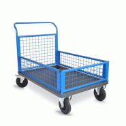 Chariot 1 dossier + 3 demi ridelles grillagé 500kg - PLANORGA - 8MCS13DRH2N716