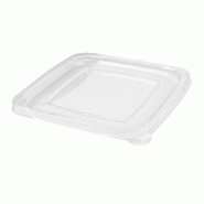 Couvercle plat transparent PET 18,5x18,5x1,3cm pour bol 59205/06/07 - par 400