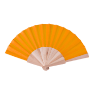 Éventail en polycoton - éléments en bois - couleur orange - 41g Éventail en polycoton - éléments en bois - couleur orange - 41g