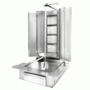 Grill Döner kebab gaz 4 brûleurs max 60 kg avec tôle de protection - moteur en bas