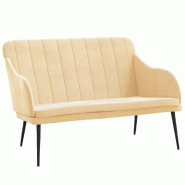 Helloshop26 - Banc banquette crème 110 x 76 x 80 cm velours 02_0010642 - métal 3000585782725