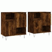 Helloshop26 - Buffet bahut commode armoire meuble de rangement organisateur cuisine salle de séjour salons lot de 2 bois 02_0036756 - 3000213041699_0
