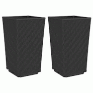 Helloshop26 - Jardinière bac lit surélevé plantes fleurs jardin terrasses lot de 2 32,5 x 32,5 x 57 cm polypropylène noir 02_0038937 - 3000218028121 Helloshop26 - Jardinière bac lit surélevé plantes fleurs jardin terrasses lot de 2 32,5 x 32,5 x 57 cm polypropylène noir 02_0038937 - 3000218028121