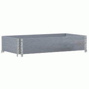 Helloshop26 - Jardinière bac lit surélevé plantes fleurs terrasse jardin 100 x 50 cm bois massif de pin gris 02_0037280 - gris métal 3000217768974