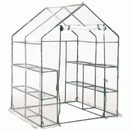 Helloshop26 - Serre de jardin avec 8 étagères 143 x 143 x 195 cm facile à monter et durable en acier vert 02_0045928 - vert acier 3000233964343