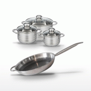 Lot Poêle 32 cm & 3 Faitouts 24/16/14 cm Elo Relief Solution - gris 3176239941913