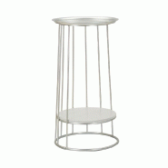 Mauro Ferretti Table Basse Towery - Table Glamour En Métal Argenté Et Marbre, Structure Entrelacée, Design Élégant, Ø 40 X 76 Cm - 940 - argent�