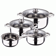 San Ignacio - Batterie de cuisine Cassel 16/18/20/24 cm en acier inoxydable compatible induction - multi-matériau Q3938 San Ignacio - Batterie de cuisine Cassel 16/18/20/24 cm en acier inoxydable compatible induction - multi-matériau Q3938