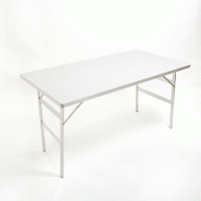 Table d'extérieur pliable en aluminium - Plateau polypro 150x80x80cm - 5.6kg - Supporte 110kg