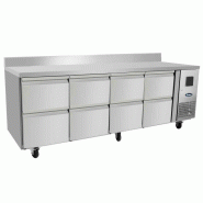 Table réfrigérée 8 tiroirs positive tropicalisé 560 l avec dosseret - PEPF3443GR-SB