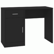VidaXL Bureau avec tiroir et armoire Noir 100x40x73 cm Bois ingénierie Modèle Orion Confort - noir 342653