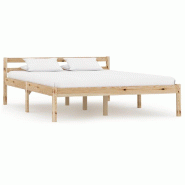 VidaXL Cadre de lit sans matelas bois massif de pin 140x200 cm Modèle Uerlonis - 283193